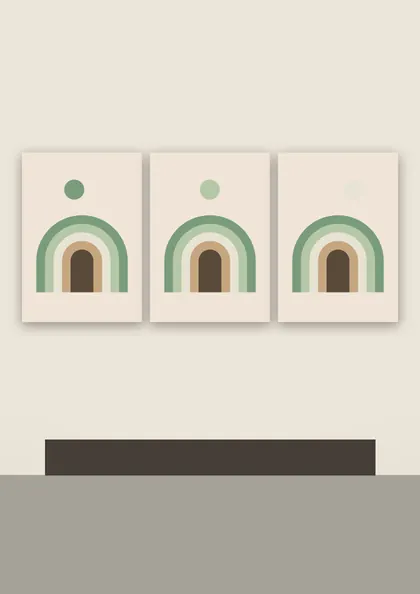 Boho Arches Sage poster