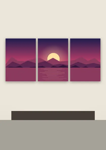 Crimson Sunset Lake poster
