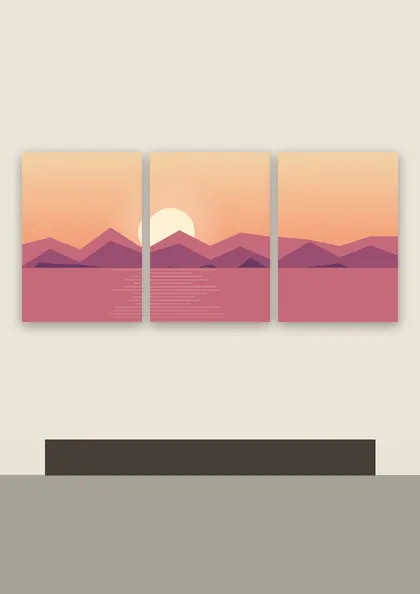 Peach Sunrise Lake poster